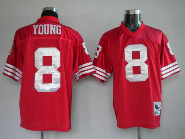 Mitchell and Ness 49ers #8 Steve Young Stitched Red NFL Jersey