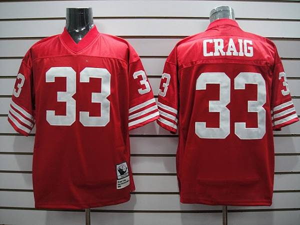 Mitchell and Ness 49ers #33 Roger Craig Stitched Red NFL Jersey