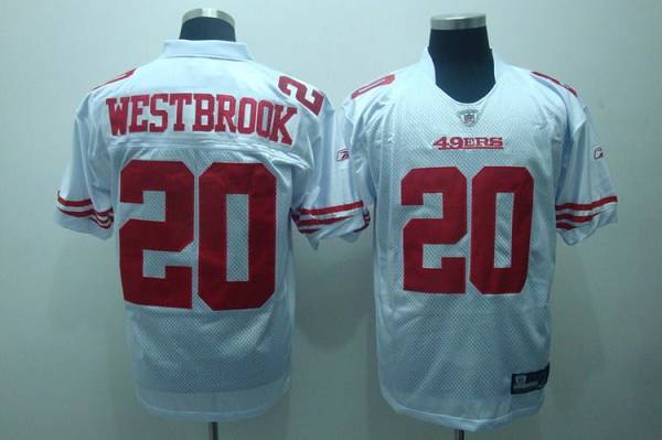 49ers #20 Brian Westbrook White Stitched NFL Jersey