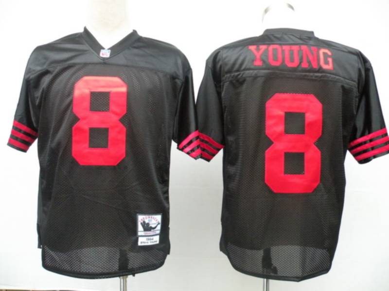 Mitchell and Ness 49ers #8 Steve Young Black Stitched NFL Jersey