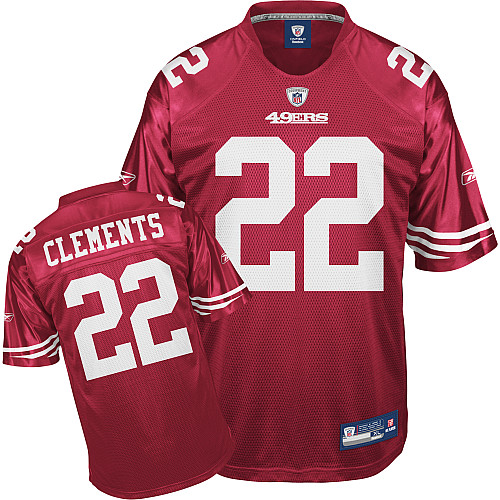49ers #22 Nate Clements Red Stitched NFL Jerseys