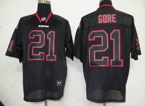 49ers #21 Frank Gore Lights Out Black Stitched NFL Jersey