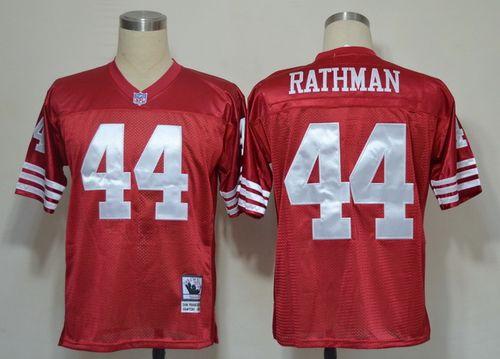 Mitchell And Ness 49ers #44 Tom Rathman Red Stitched Throwback NFL Jersey