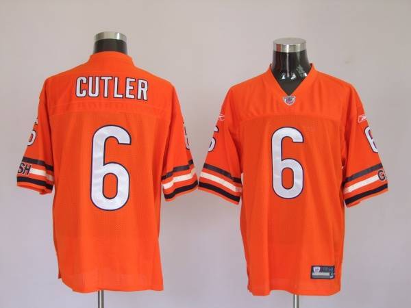 Bears #6 Jay Cutler Orange Stitched NFL Jersey