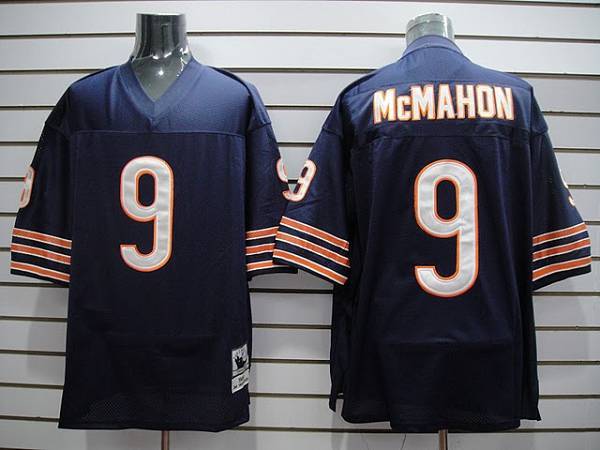 Mitchell & Ness Bears #9 Jim McMahon Blue Stitched Throwback NFL Jersey