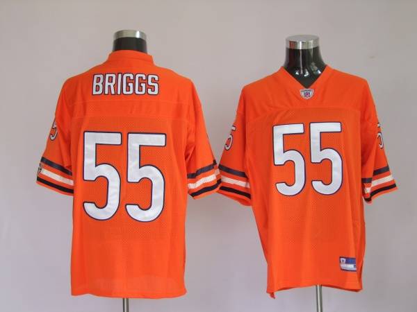 Bears #55 Lance Briggs Orange Stitched NFL Jersey