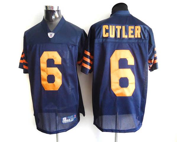 Bears #6 Jay Cutler Blue/Orange 1940s Throwback Stitched NFL Jersey