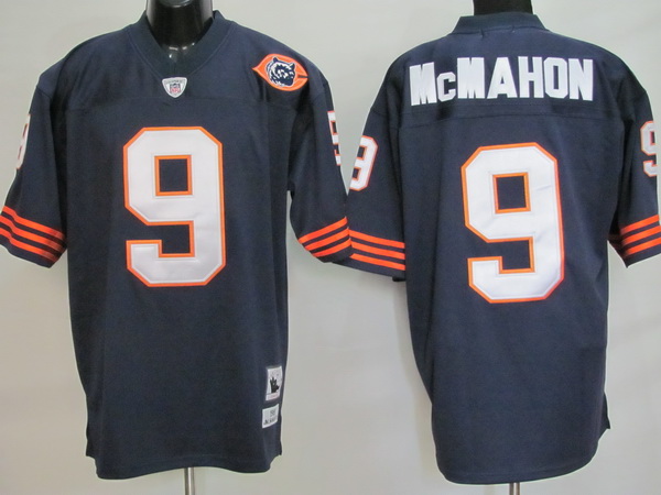 Mitchell & Ness Bears #9 Jim McMahon Blue With Big Number Stitched Throwback NFL Jersey