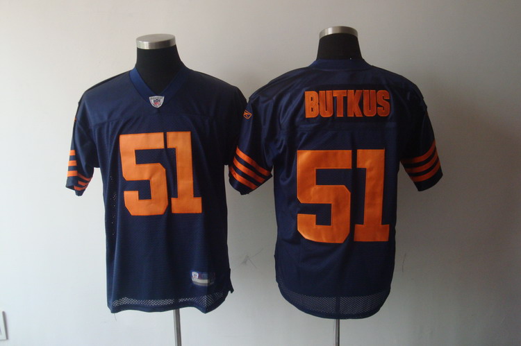 Bears #51 Dick Butkus Blue/Orange 1940s Throwback Stitched NFL Jersey