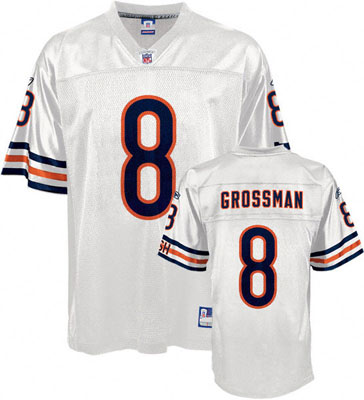 Bears #8 Rex Grossman White Stitched NFL Jersey