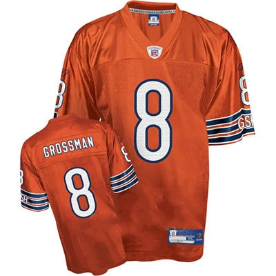 Bears #8 Rex Grossman Orange Stitched NFL Jersey