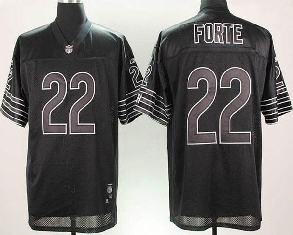 Bears #22 Matt Forte Black Shadow Stitched NFL Jersey