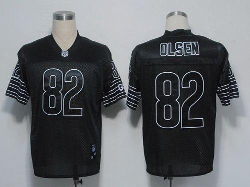 Bears #82 Greg Olsen Black Shadow Stitched NFL Jersey