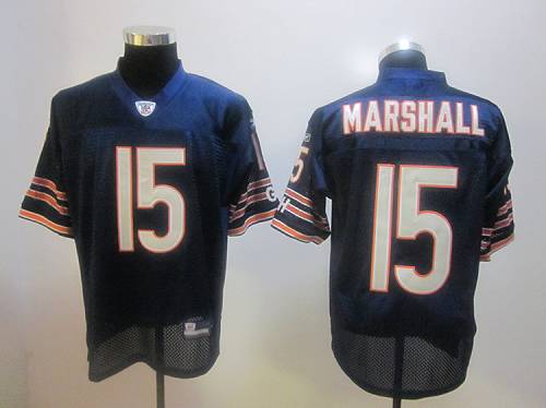 Bears #15 Brandon Marshall Blue Stitched NFL Jersey
