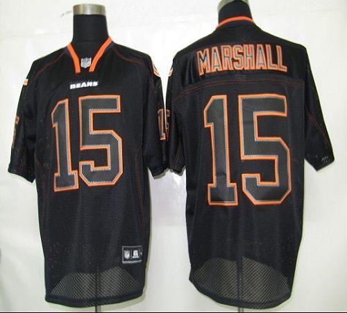 Bears #15 Brandon Marshall Lights Out Black Stitched NFL Jersey