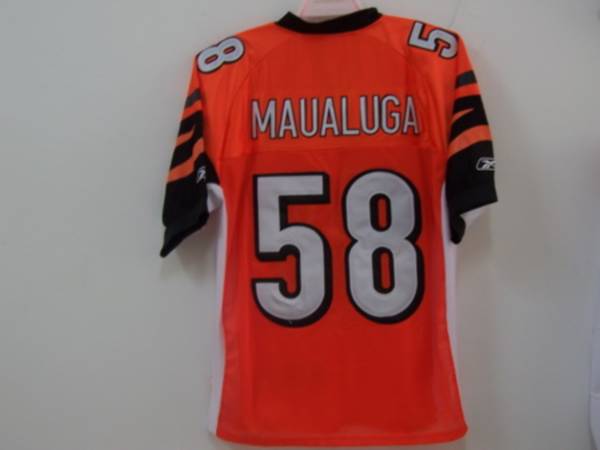 Bengals #58 Rey Maualuga Orange Stitched NFL Jersey