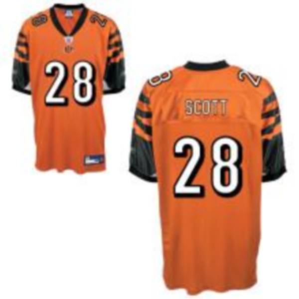 Bengals #28 Scott Bernard Orange Stitched NFL Jersey