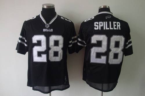 Bills #28 C.J. Spiller Black Shadow Stitched NFL Jersey
