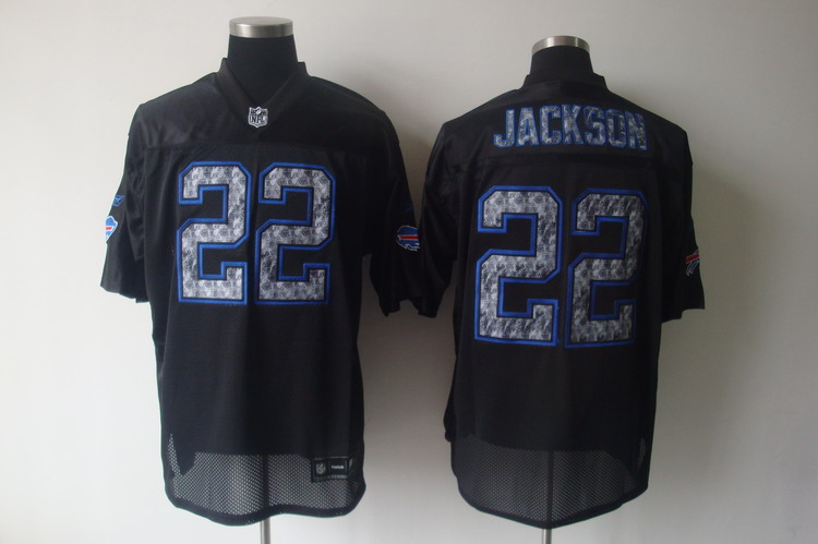 Sideline Black United Bills #22 Fred Jackson Black Stitched NFL Jersey
