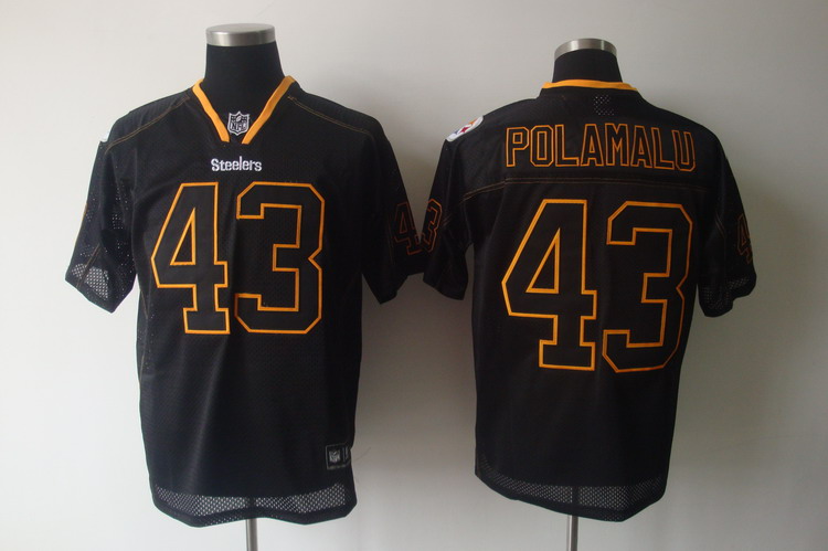 Steelers #43 Troy Polamalu Lights Out Black Stitched NFL Jersey