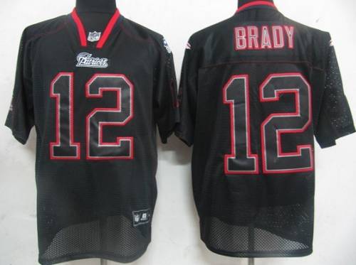 Patriots #12 Tom Brady Lights Out Black Stitched NFL Jersey
