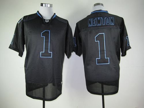 Panthers #1 Cam Newton Lights Out Black Stitched NFL Jersey