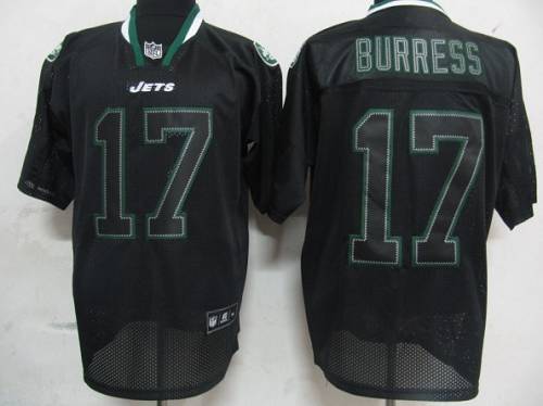 Jets #17 Plaxico Burress Lights Out Black Stitched NFL Jersey