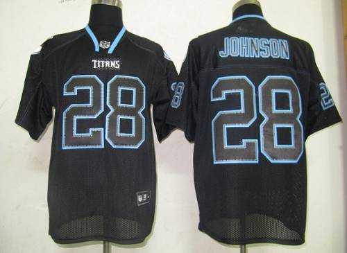 Titans #28 Chris Johnson Lights Out Black Stitched NFL Jersey