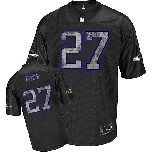 Sideline Black United Ravens #27 Ray Rice Black Stitched NFL Jersey