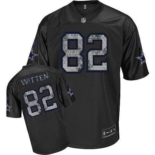 Sideline Black United Cowboys #82 Jason Witten Black Stitched NFL Jersey