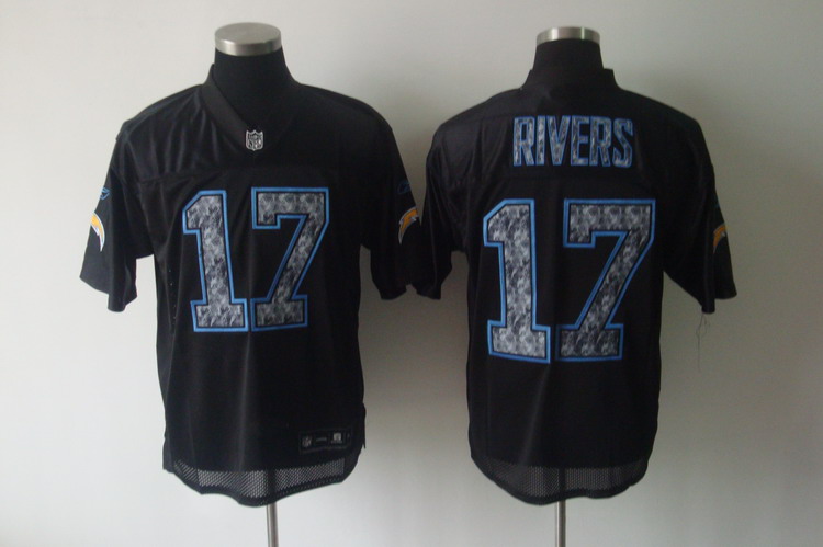 Sideline Black United Chargers #17 Philip Rivers Black Stitched NFL Jersey