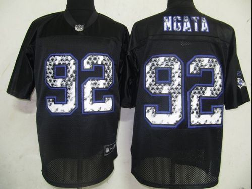 Sideline Black United Ravens #92 Haloti Ngata Black Stitched NFL Jersey