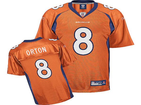 Broncos #8 Kyle Orton Orange Stitched NFL Jersey