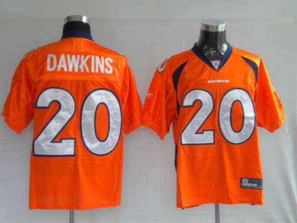 Broncos #20 Brian Dawkins Orange Stitched NFL Jersey