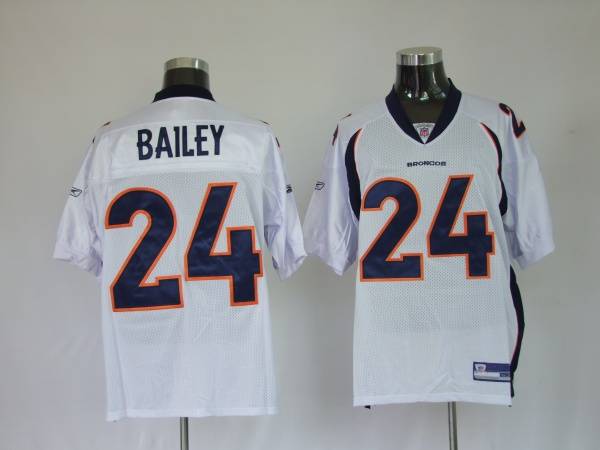 Broncos #24 Champ Bailey White Stitched NFL Jersey