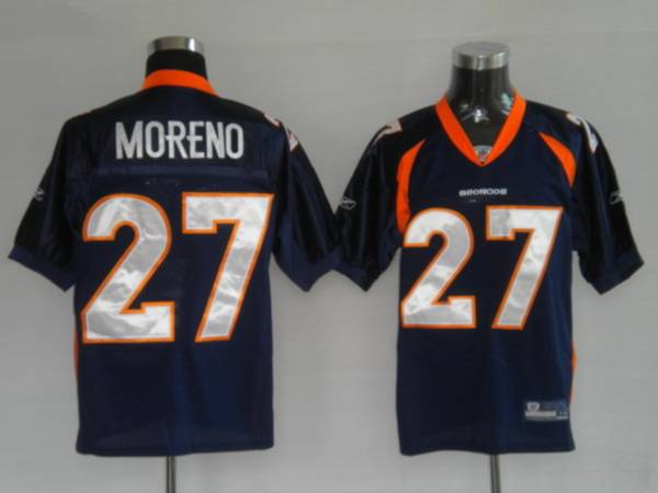 Broncos #27 Knowshon Moreno Blue Stitched NFL Jersey