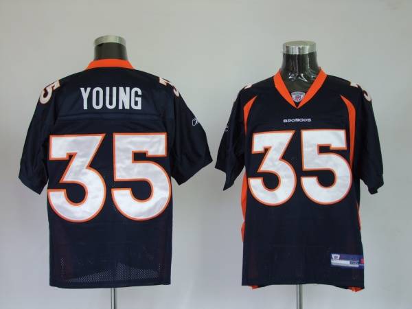 Broncos #35 Selvin Young Blue Stitched NFL Jersey