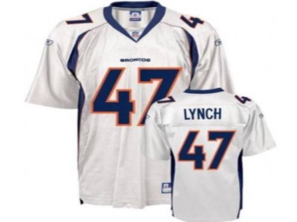 Broncos #47 John Lynch White Stitched NFL Jersey