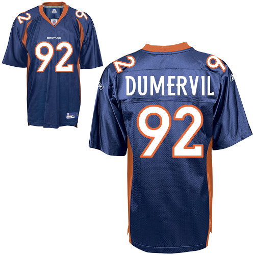 Broncos #92 Elvis Dumervil Blue Stitched NFL Jersey
