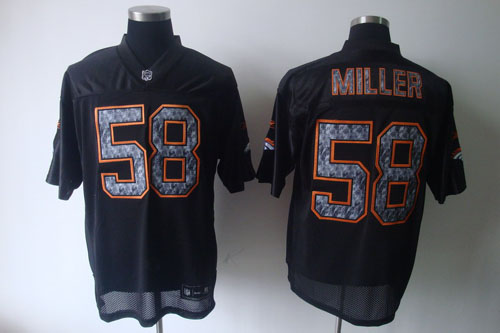 Broncos #58 Von Miller Black Sideline United Stitched NFL Jersey