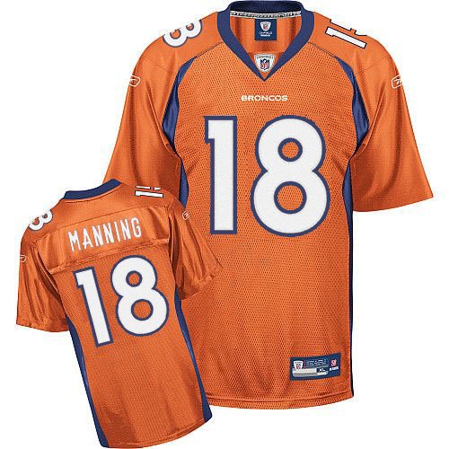 Broncos #18 Peyton Manning Orange Stitched NFL Jersey