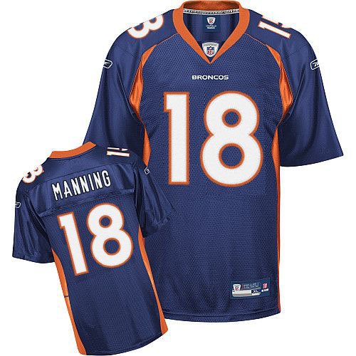 Broncos #18 Peyton Manning Blue Stitched NFL Jersey