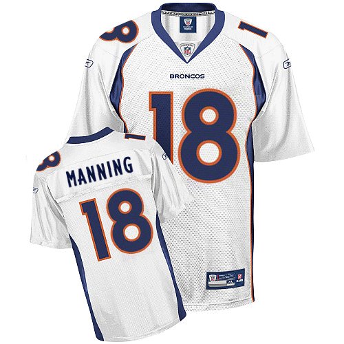 Broncos #18 Peyton Manning White Stitched NFL Jersey