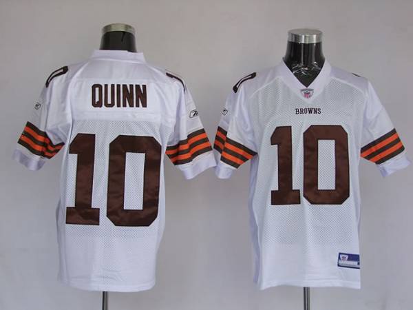 Browns #10 Brady Quinn White Stitched NFL Jersey