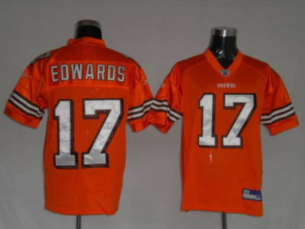 Browns #17 Braylon Edwards Orange Stitched NFL Jersey