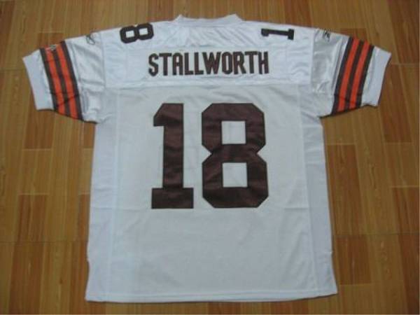 Browns #18 Donte Stallworth White Stitched NFL Jersey