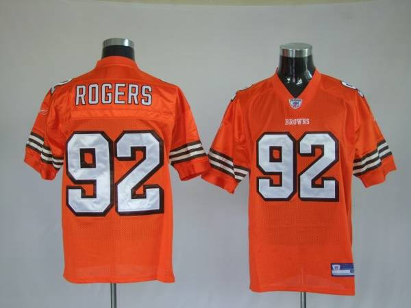 Browns #92 Shaun Rogers Orange Stitched NFL Jersey