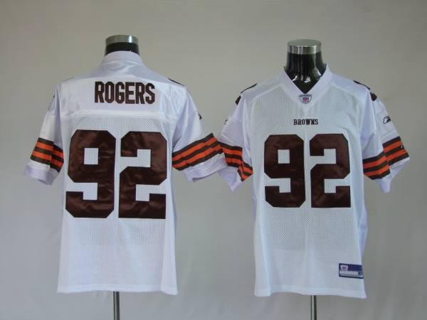 Browns #92 Shaun Rogers White Stitched NFL Jersey