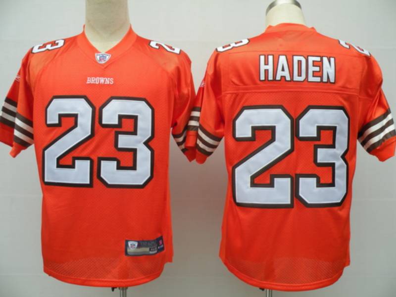 Browns #23 Joe Haden Orange Stitched NFL Jersey