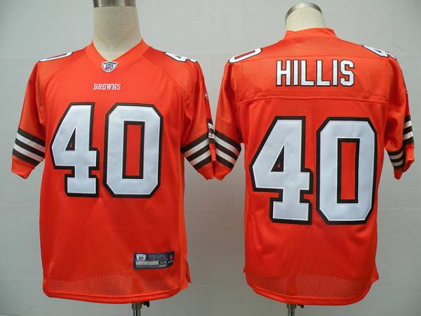 Browns #40 Peyton Hillis Orange Stitched NFL Jersey